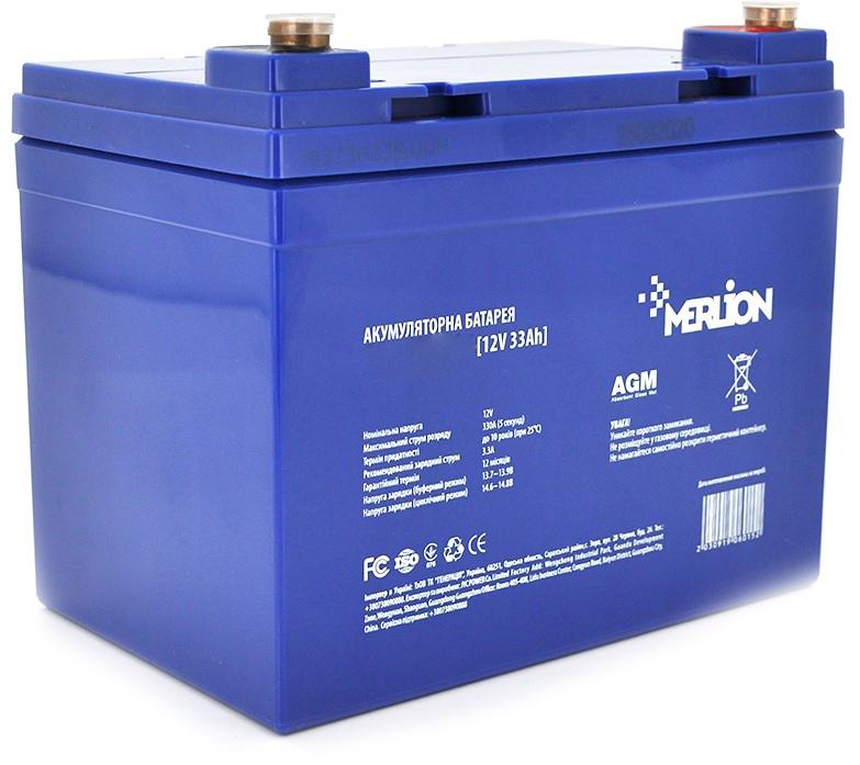 Акумулятор мультигелевий MERLION Euro AGM MLTS12330M6 12 V 33 Ah (12138314)